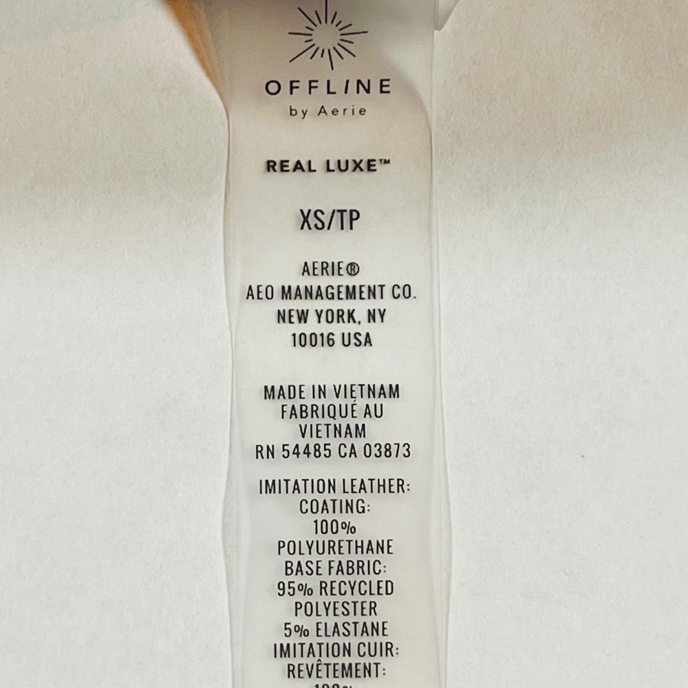 OFFLINE by Aerie Faux Leather Leggings Womens XS Black Real Luxe Hi-Rise Edgy - Picture 6 of 10